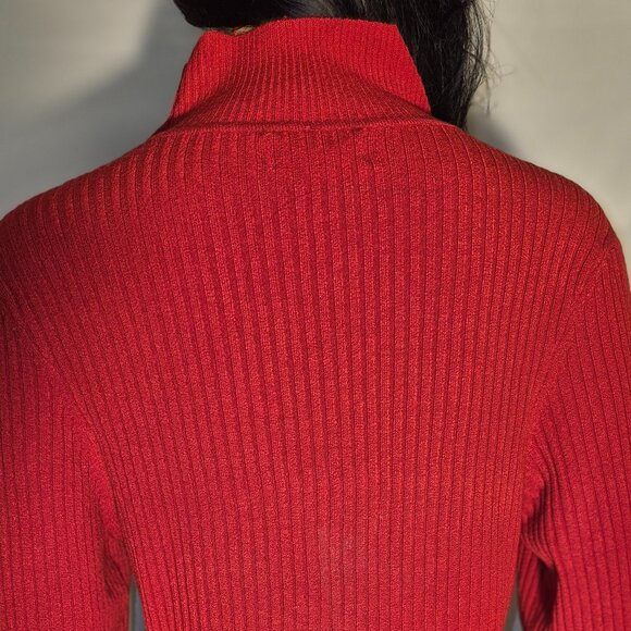 WORTHINGTON Very Pretty Channeled Turtleneck sweater, Red in size Medium - Picture 5 of 16